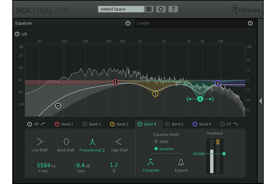 iZotope RX FINAL MIX Dynamic Equalizer Limiting Software