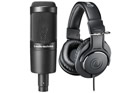 Audio-Technica AT2035 ATH-M20X Condenser Microphone Headphones Bundle