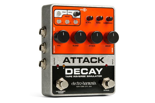 Electro-Harmonix Attack Decay Reverse Tape Simulator Effects Pedal