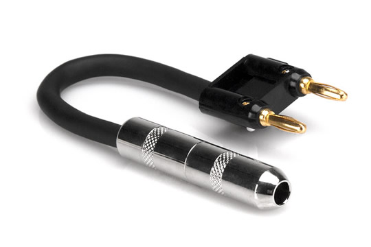Hosa BNP-116BK 1/4IN TS to Dual Banana Speaker Adaptor