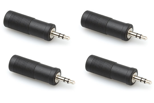Hosa GMP-112 1/4-Inch TRS to 3.5mm TRS Adaptor 4-PACK