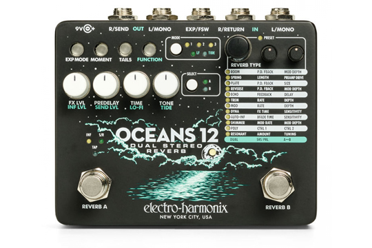 Electro-Harmonix Oceans 12 Dual Stereo Reverb Effects Pedal