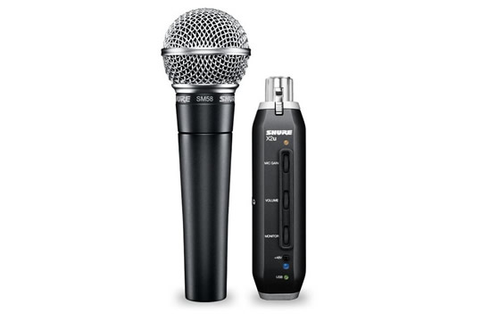 Shure SM58-X2U Cardioid Vocal Dynamic Mic with XLR to USB Adapter