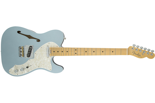 Fender American Elite Telecaster Thinline Electric Guitar (Blue)
